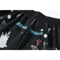 Hypeyourbeast Pants OFF-WHITE Hot Starry Sky Fireworks Shorts 'BLACK'
