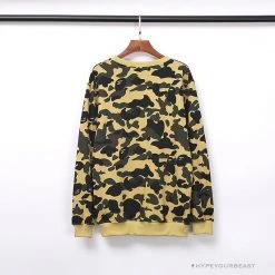 Hypeyourbeast BAPE Classic Ape Head Embroidered Camouflage Long Sleeve Shirt 'YELLOW'