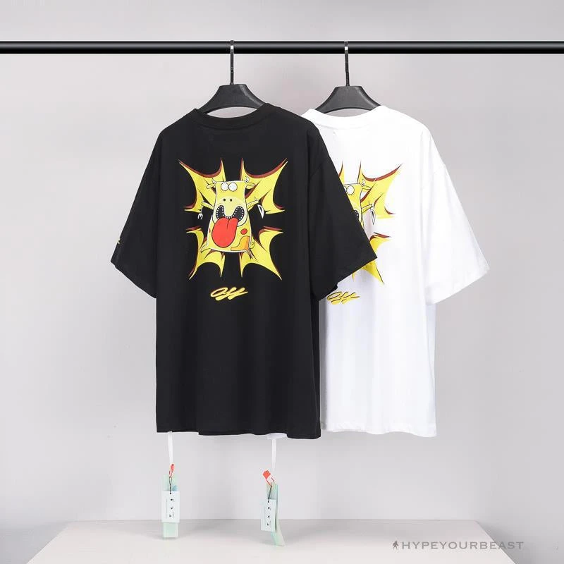 Hypeyourbeast OFF-WHITE Dimensional Arrow Angry Calf Tee Shirt 'BLACK' 4 Hypeyourbeast OFF-WHITE Dimensional Arrow Angry Calf Tee Shirt 'BLACK'