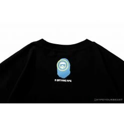 Hypeyourbeast Clothes BAPE Ape Head Blue X Yellow Contrast Letter Tee Shirt