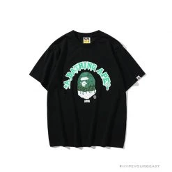 Hypeyourbeast Clothes BAPE Paint Splash Green Camouflage Tee Shirt 'BLACK'