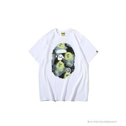 Hypeyourbeast BAPE Green Ape Head Blue Storm Tee Shirt 'WHITE' Clothes