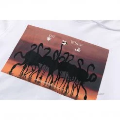 HypeYourBeast Off White Hoodie Flamingo - White Hoodies & Jackets