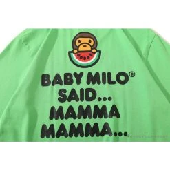 Hypeyourbeast Clothes BAPE Baby Milo Watermelon Little Monkey Tee Shirt 'GREEN'