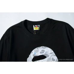 Hypeyourbeast Clothes BAPE Starry Sky Camouflage Luminous Great Ape Man Head Tee Shirt 'BLACK'