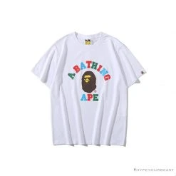 Hypeyourbeast Clothes BAPE Little Ape Head Colorful Classic Tee Shirt 'WHITE'