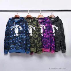 Hypeyourbeast BAPE X Bathing Ape Head Camouflage Hoodie 'BLUE'