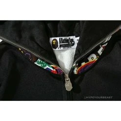Hypeyourbeast Clothes BAPE Badge LOGO Sticker Style Stitching Hoodie