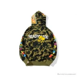 Hypeyourbeast BAPE X Readymade Tiger Head Foam Camouflage Hoodie 'GREEN' Clothes