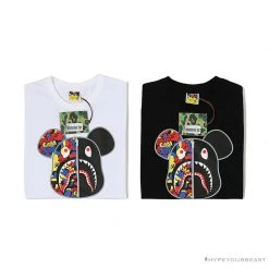 Hypeyourbeast BAPE Violent Bear Color Stitching Tee Shirt 'BLACK'