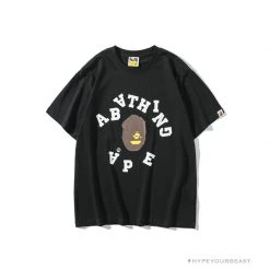 Hypeyourbeast BAPE Messy Letters Upside Down Little Ape Head Tee Shirt 'BLACK'