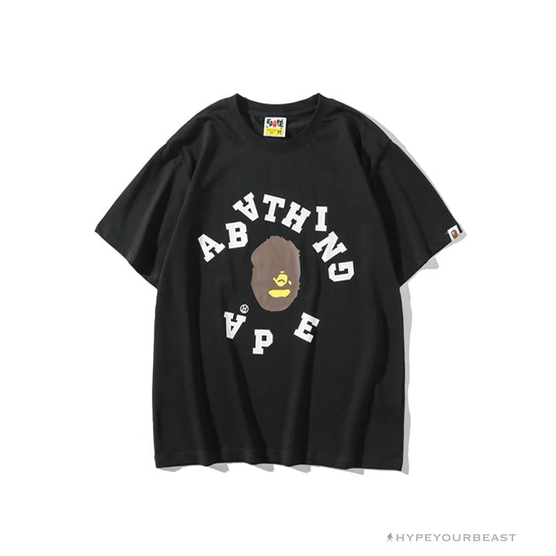 Hypeyourbeast BAPE Messy Letters Upside Down Little Ape Head Tee Shirt 'BLACK' 1 Hypeyourbeast BAPE Messy Letters Upside Down Little Ape Head Tee Shirt 'BLACK'