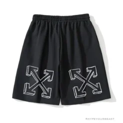 Hypeyourbeast Pants OFF-WHITE Dimensional Sketch Shorts 'BLACK'