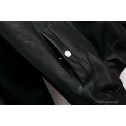 Hypeyourbeast OFF-WHITE 20FW New Logo Hooded Leather Jacket Black Hoodies & Jackets