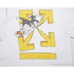 Hypeyourbeast OFF-WHITE Cat And Mouse Tee Shirt 'WHITE' T-Shirts