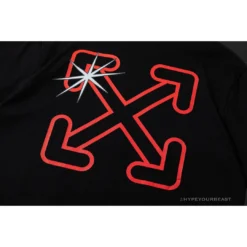 Hypeyourbeast T-Shirts OFF-WHITE Red Flash Cross Arrow Tee Shirt 'BLACK'