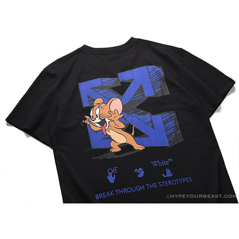 Hypeyourbeast T-Shirts OFF-WHITE Classic Animated Tom And Jerry Arrow Tee Shirt 'BLACK' 6 Hypeyourbeast T-Shirts OFF-WHITE Classic Animated Tom And Jerry Arrow Tee Shirt 'BLACK'