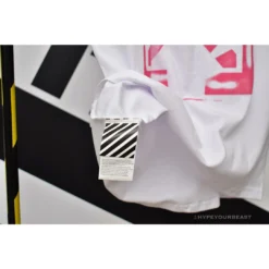 Hypeyourbeast OFF-WHITE 99 Pink Arrow Tee Shirt 'WHITE' 15 Hypeyourbeast OFF-WHITE 99 Pink Arrow Tee Shirt 'WHITE'