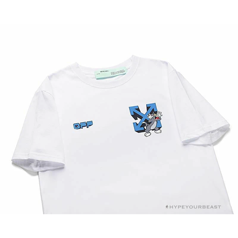 Hypeyourbeast OFF-WHITE Tom And Jerry Loose Tee Shirt 'WHITE' T-Shirts 3 Hypeyourbeast OFF-WHITE Tom And Jerry Loose Tee Shirt 'WHITE' T-Shirts