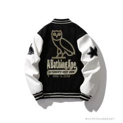 Hypeyourbeast BAPE OVO Patchwork Baseball Owl Jacket Clothes