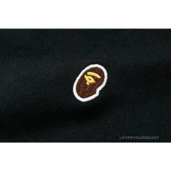 Hypeyourbeast BAPE Classic Ape Head Embroidered Standard Cotton Terry Hoodie 'BLACK' Clothes