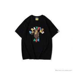 Hypeyourbeast BAPE Baby Milo Color Letter Monkey Tee Shirt 'BLACK'