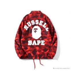 Hypeyourbeast BAPE X RUSSELL ATHLETIC Drawstring Camouflage 'RED' Clothes
