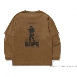 HypeYourBeast Bape Long Sleeve Tee Shirt Brown 24 HypeYourBeast Bape Long Sleeve Tee Shirt Brown