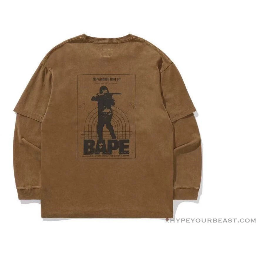 HypeYourBeast Bape Long Sleeve Tee Shirt Brown 9 HypeYourBeast Bape Long Sleeve Tee Shirt Brown