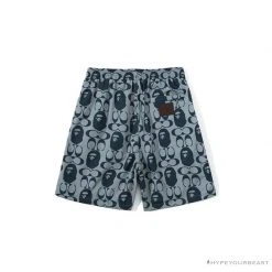 Hypeyourbeast BAPE X COACH Co-Branded Grey-Blue Shorts Clothes