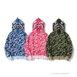 HypeYourBeast BAPE Camo Hoodie Shark Head 'GREEN'