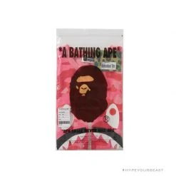 Hypeyourbeast BAPE Pink Camouflage Shark Head Fake Zipper Tee Shirt