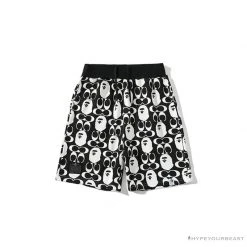 Hypeyourbeast Clothes BAPE X COACH Co-Branded Black-White Shorts