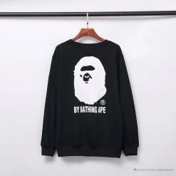 Hypeyourbeast Clothes BAPE Behind The Great Ape-Man Head Long Sleeve Shirt 'BLACK'