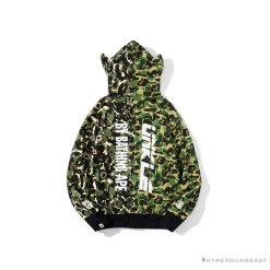 Hypeyourbeast BAPE X UNKLE Camouflage Green Belt Ear Hoodie Clothes