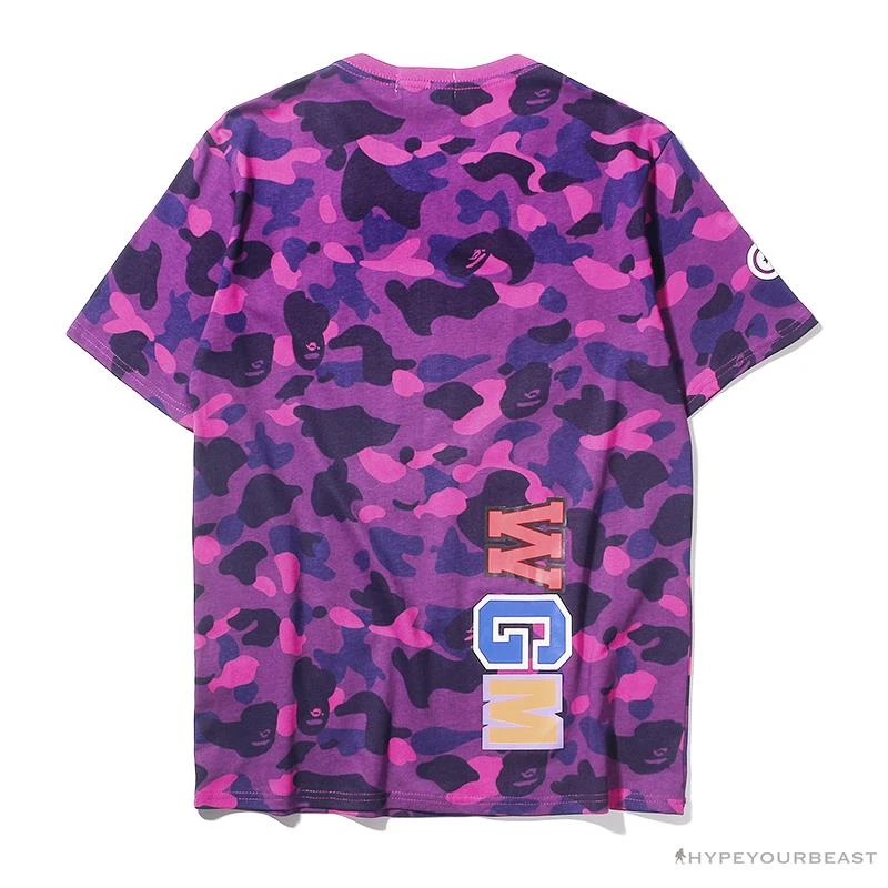 Hypeyourbeast BAPE Camouflage Shark Head Classic Cotton Short Sleeve Tee Shirt 'PURPLE' 2 Hypeyourbeast BAPE Camouflage Shark Head Classic Cotton Short Sleeve Tee Shirt 'PURPLE'
