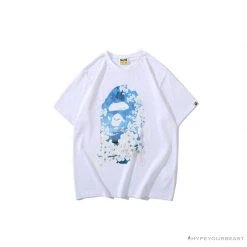Hypeyourbeast BAPE Japan Limited Edition Mt. Fuji Sakura Tee Shirt 'WHITE' Clothes