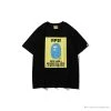 Hypeyourbeast Clothes BAPE Ape Head Blue X Yellow Contrast Letter Tee Shirt