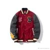 Hypeyourbeast BAPE Embroidered STA Star Stitched Woolen Baseball Jacket 'RED'