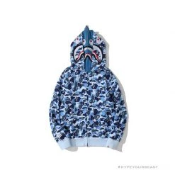 HypeYourBeast Bape Camo Hoodie Shark Head BLUE