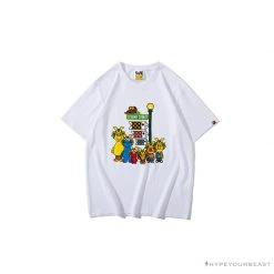 Hypeyourbeast BAPE Baby Milo Sesame Street Carp Streamer Tee Shirt 'WHITE' Clothes