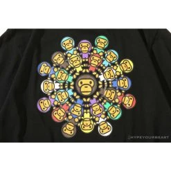 Hypeyourbeast BAPE Baby Milo Ring Colorful Kaleidoscope Tee Shirt 'BLACK' Clothes