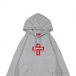 HypeYourBeast Hoodies & Jackets Supreme Cross Box Logo Hoodie Grey