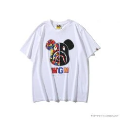 Hypeyourbeast BAPE Violent Bear Color Stitching Tee Shirt 'WHITE' Clothes