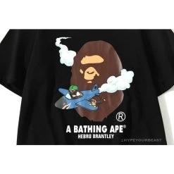 Hypeyourbeast Clothes BAPE Co-Branded Fly Boy Tee Shirt 'BLACK'