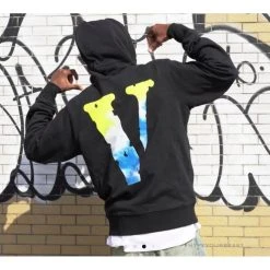 HypeYourBeast Vlone Hoodie Blue Yellow Logo (Black)