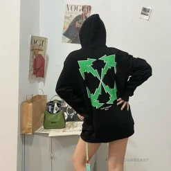 HypeYourBeast Hoodies & Jackets Off-White Green Hoodie - Black