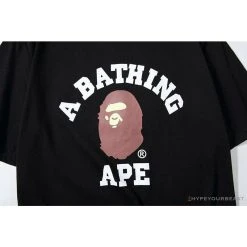 Hypeyourbeast BAPE Classic Basic Ape Man Head English LOGO Tee Shirt 'BLACK' Clothes 14 Hypeyourbeast BAPE Classic Basic Ape Man Head English LOGO Tee Shirt 'BLACK' Clothes