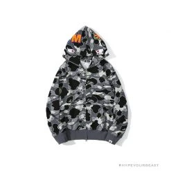 Hypeyourbeast BAPE Shark Head STA Star Camouflage Hoodie 'BLACK'