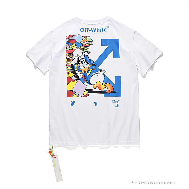 Hypeyourbeast OFF-WHITE Summer Donald Duck Print Tee Shirt 'WHITE' 2 Hypeyourbeast OFF-WHITE Summer Donald Duck Print Tee Shirt 'WHITE'